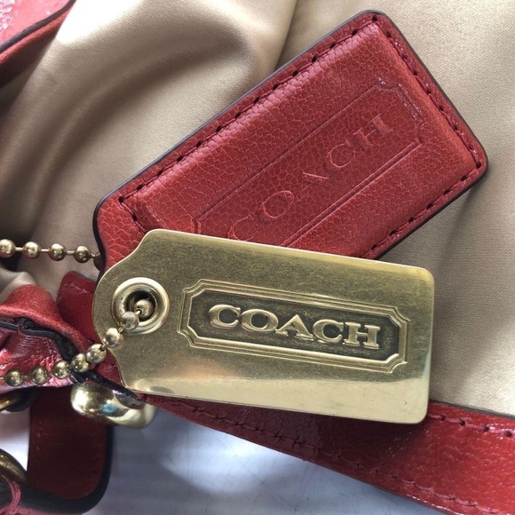 COACH®Flagship Chelsea Dowel Flap genuine leather Large Shoulder bag Orange - Picture 4 of 16